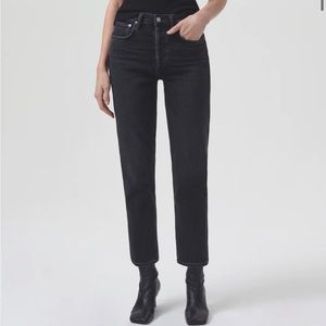 Agolde Riley high rise straight crop jeans